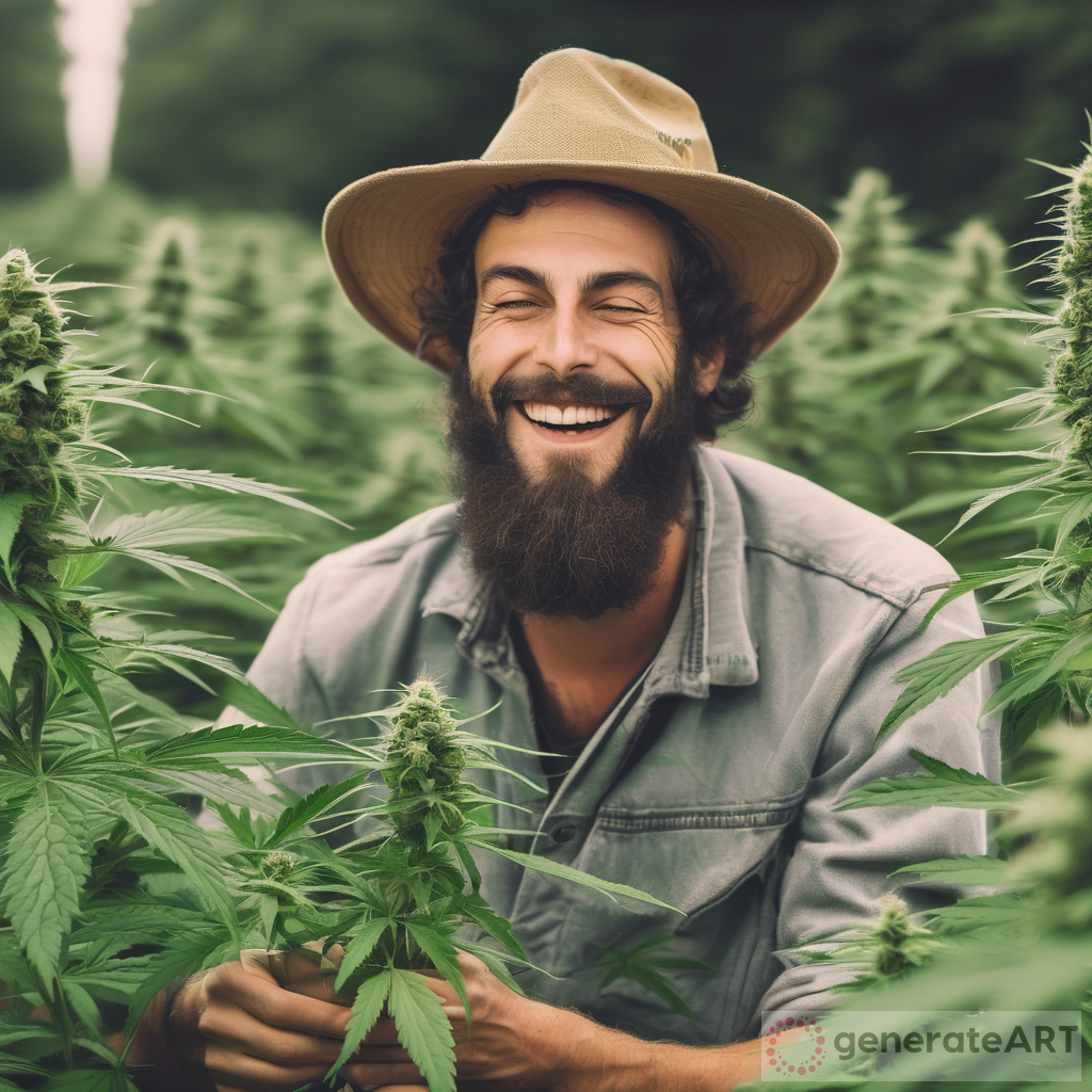 Happy Cannabis Farmer Comic Design | GenerateArt