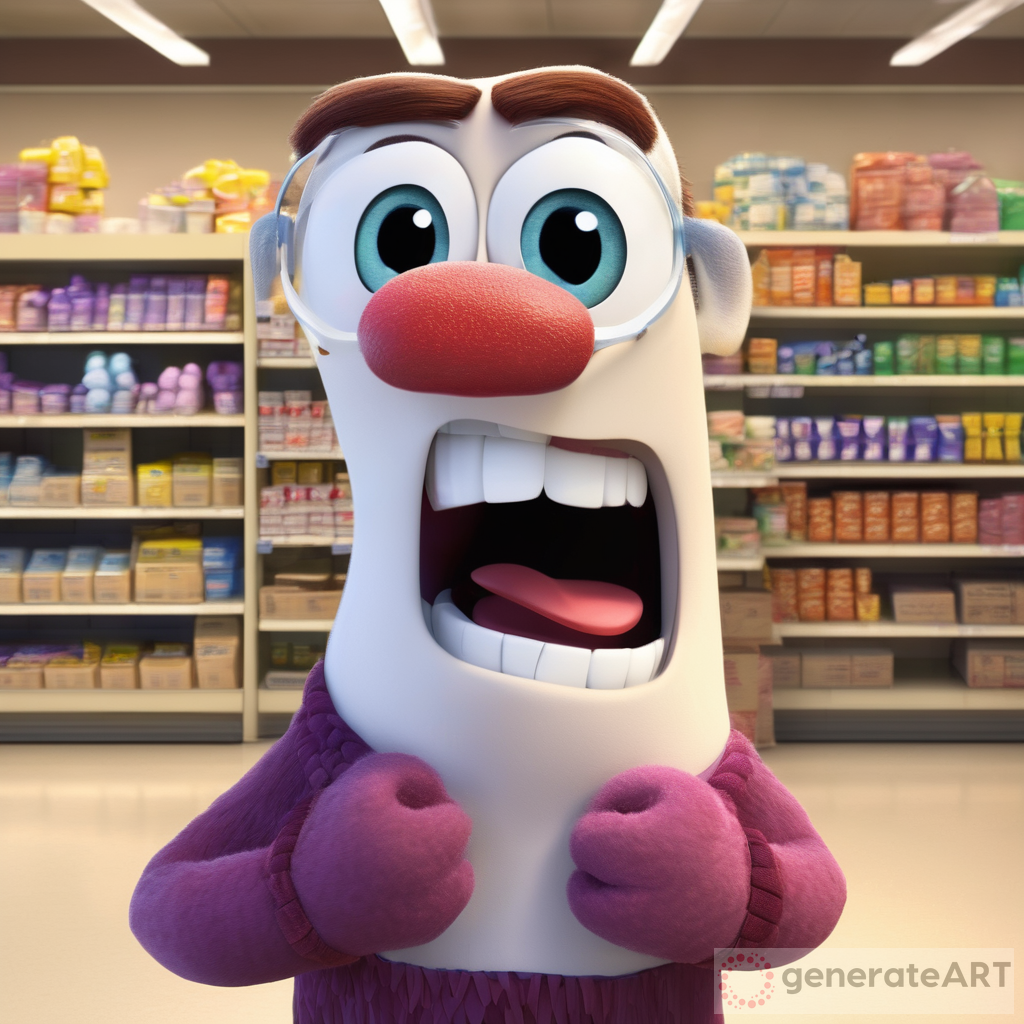 Design a new pixar 'Inside Out' emotion character named 'Grit' for a pharmacist, capturing the blend of stress, resilience, and humor needed to handle irate customers, moody shoppers, and shifting regulations. The character should have distinctive snake-like features, such as a sinuous body and subtle scales, combined with fuzzy, fluffy skin for a unique texture. Grit should wear stylish sunglasses to symbolize cool-headedness under pressure, and its skin and apparel should feature a mix of red and white, representing both the tension and balance in the pharmacist's life