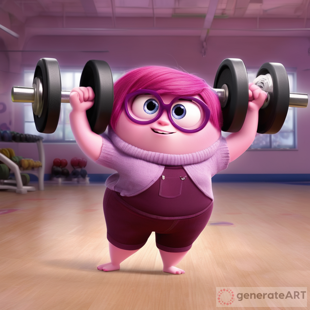 Disney Pixar’s “Inside Out” introduced a new character with pink skin training in the gym lifting dumbbells
