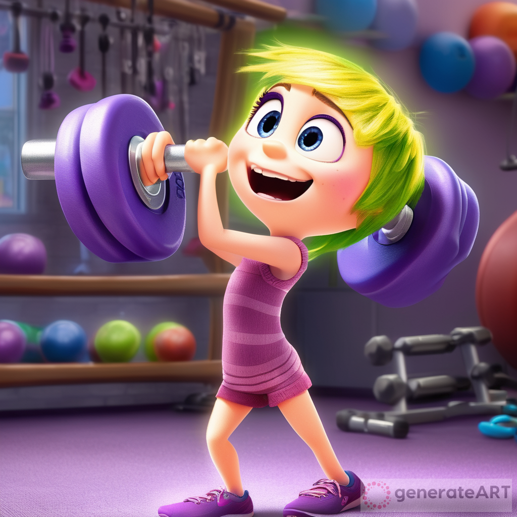Disney Pixar’s “Inside Out” introduced a new skinny beauty girl training in the gym lifting dumbbells