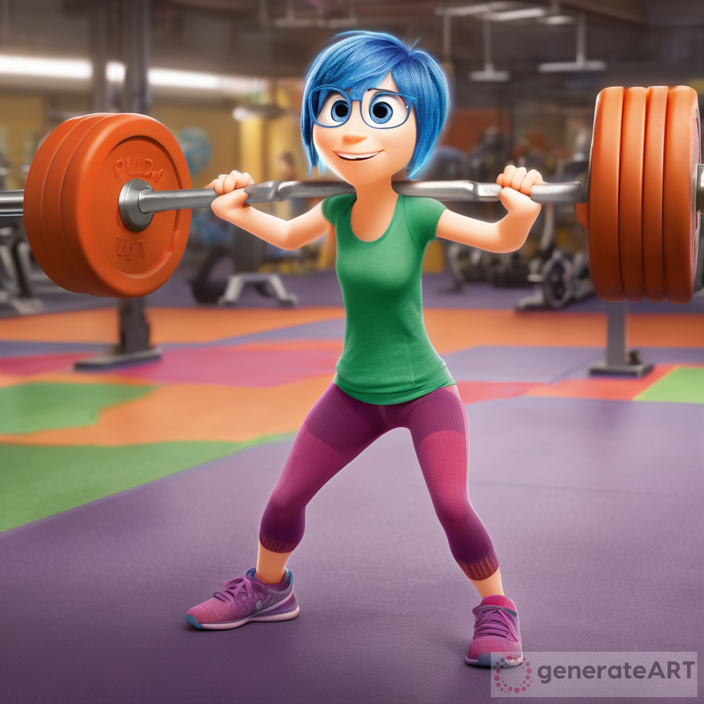 Disney Pixar’s “Inside Out” introduced a new skinny hot with green skin and orange hair girl training in the gym lifting dumbbells
