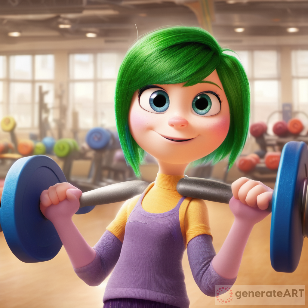 Disney Pixar Inside Out New Character: Green Girl Gym Training