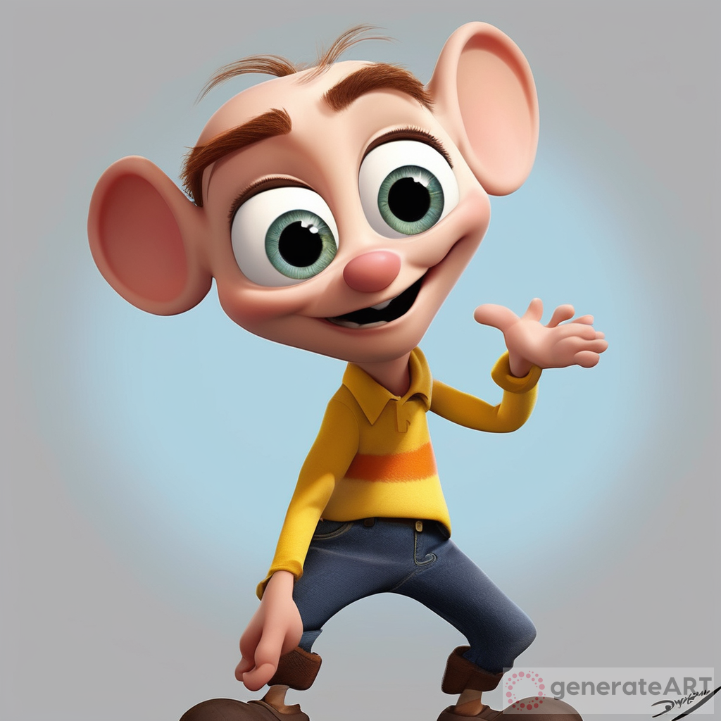 Please create a profile picture for a new Disney Pixar character with the emotion and name being Gooning