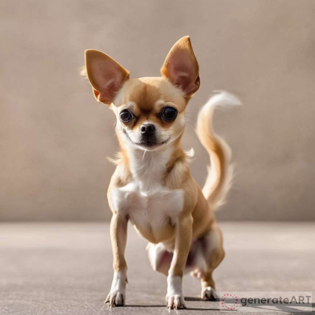 CHIWAWA STANDING ON HIND LEGS WITH PAWS MAKE A HEART FORM