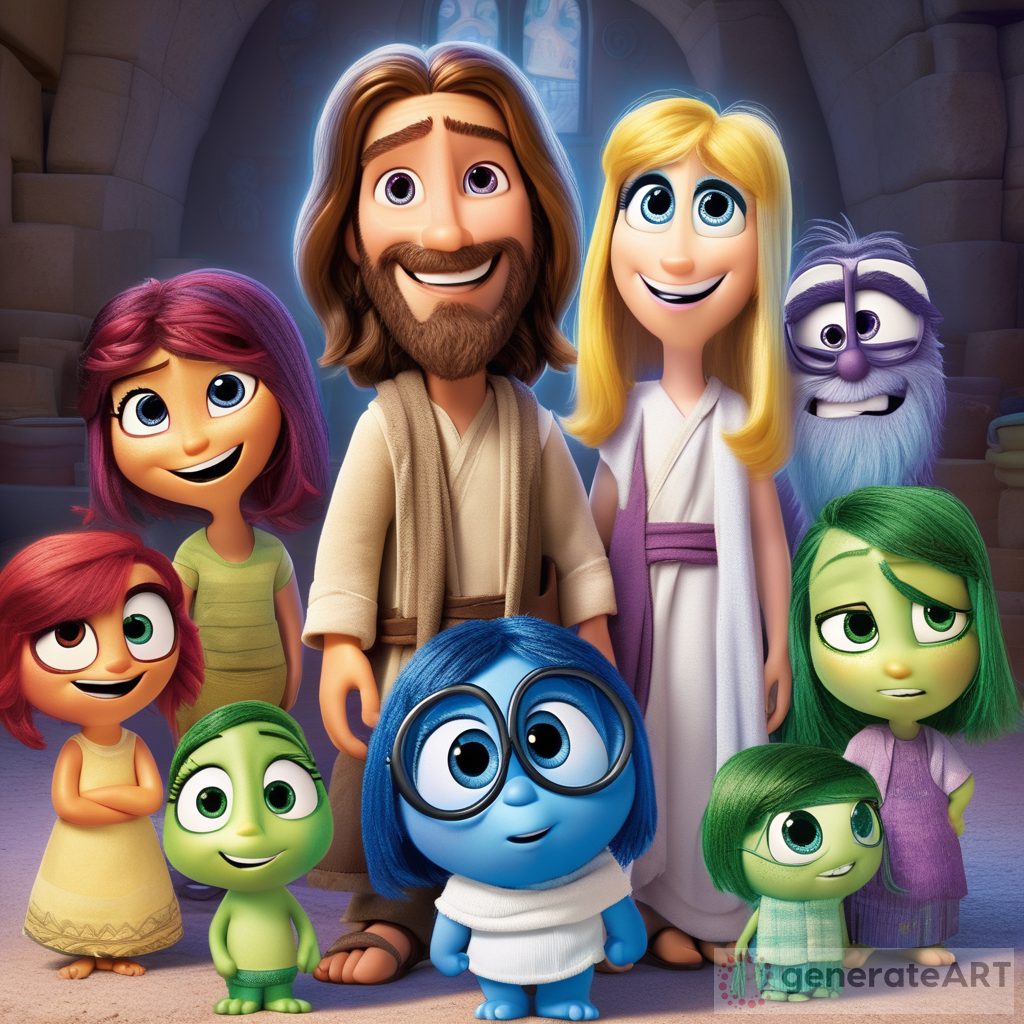 Jesus with Inside Out Characters