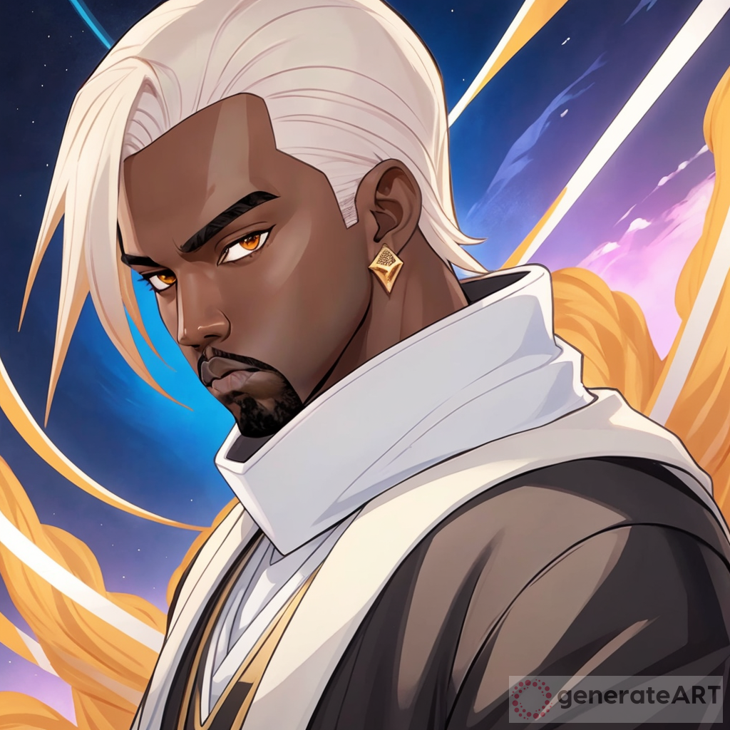 Can you make Kanye West as a Quincy from the anime Bleach. Make sure the art is detailed and looks good