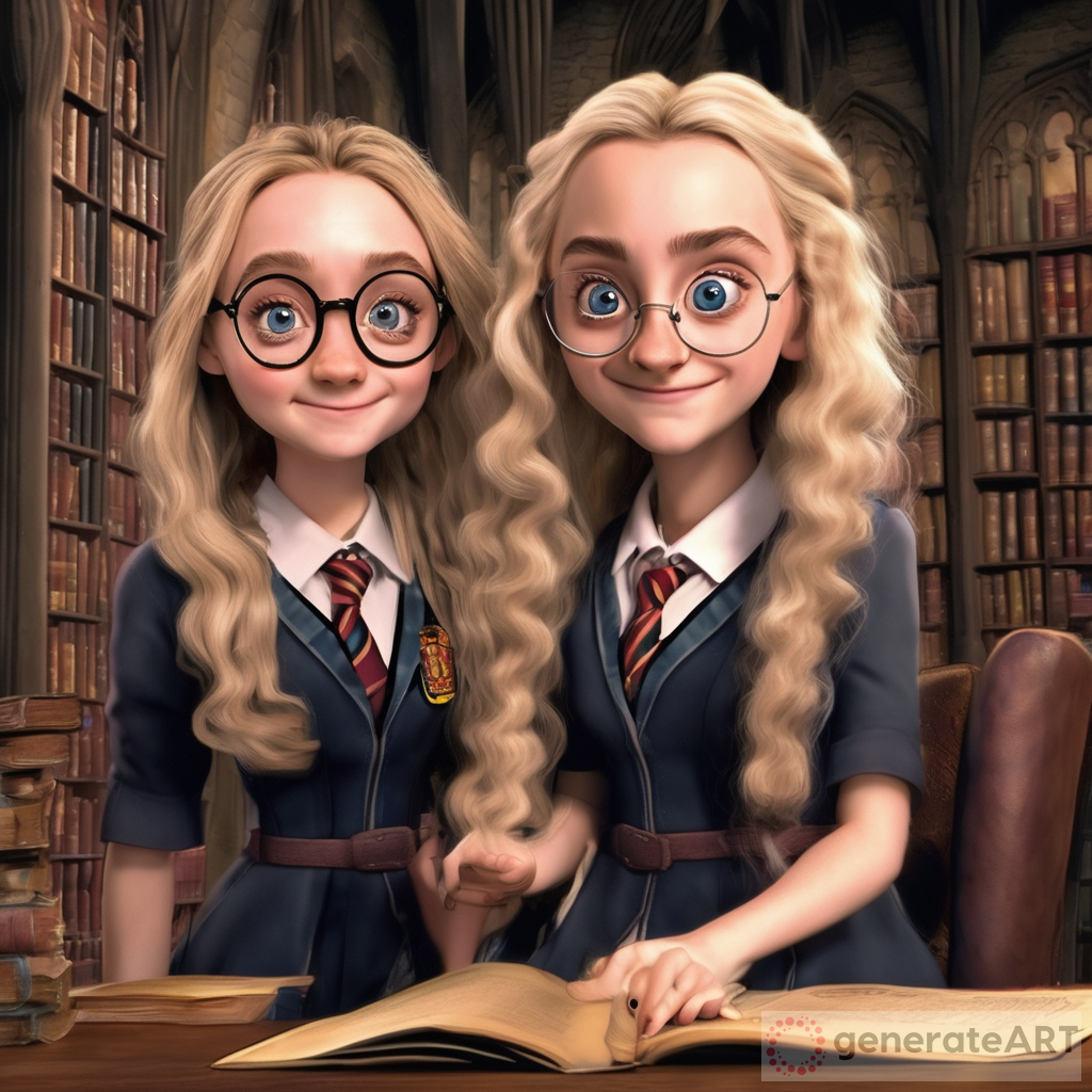 Luna Lovegood & Hermione Granger Caricature 3D