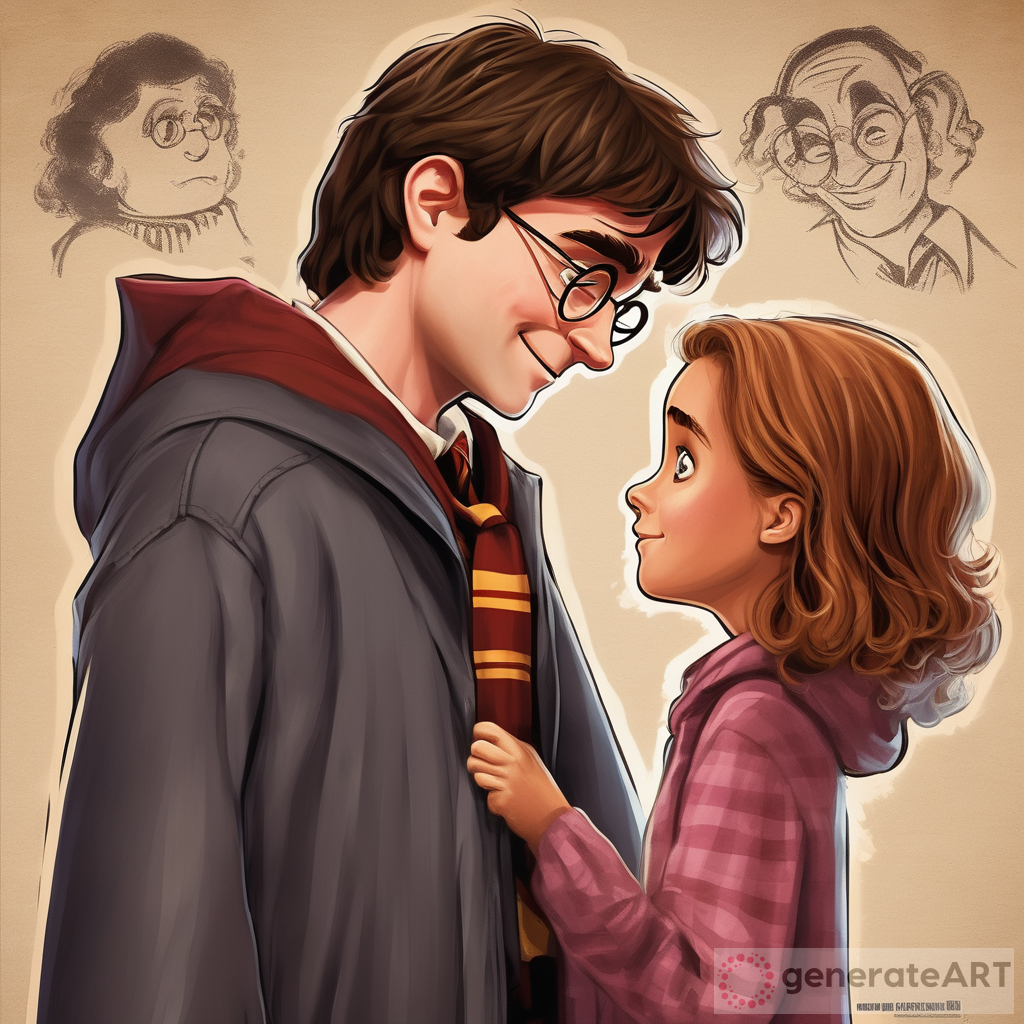 harry potter y hermione granger pixar poster
