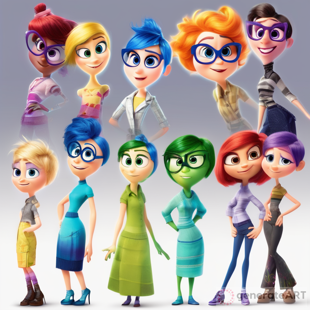 pixar cartoon, fashionista, inside out character
