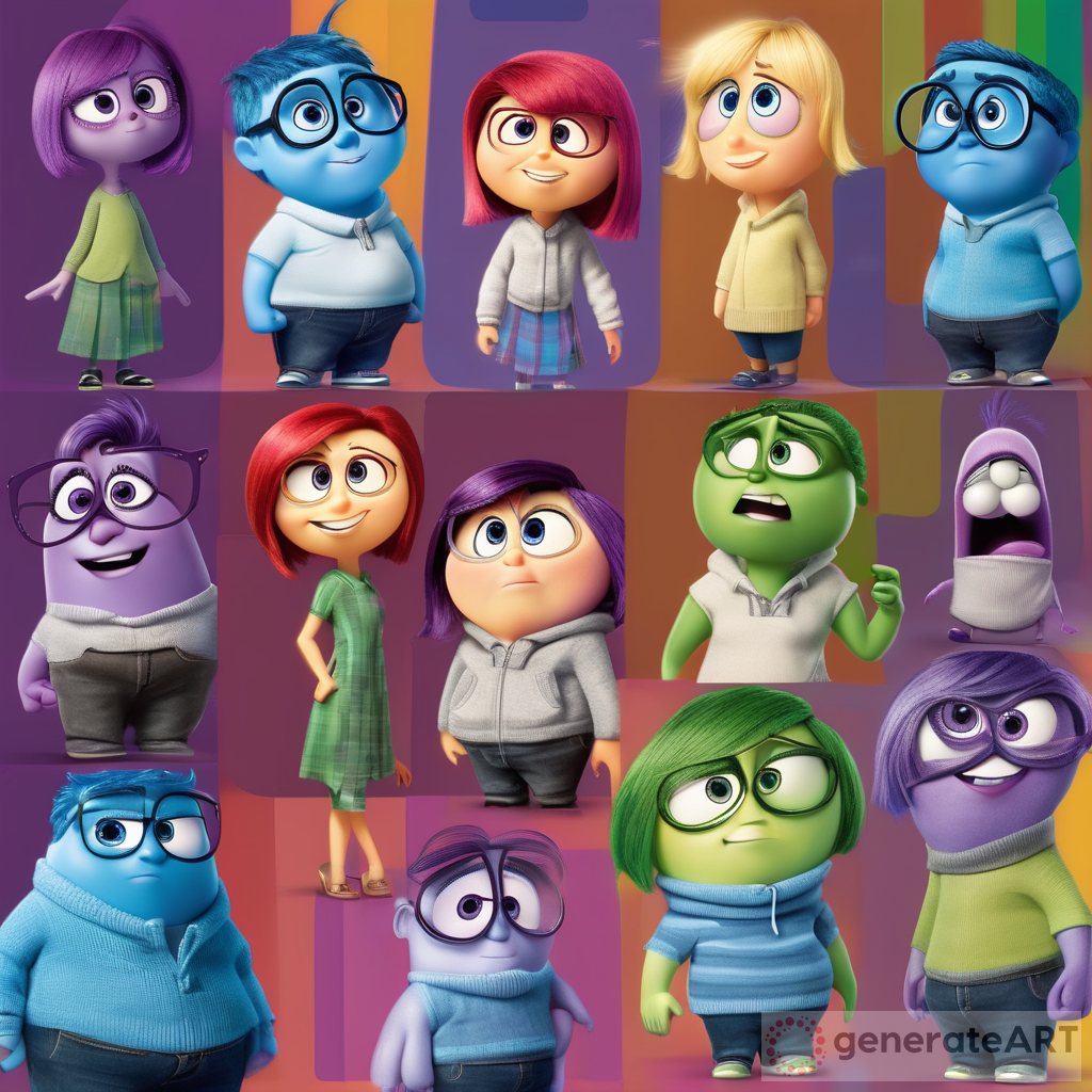 inside out character, social media influencer, pixar cartoon