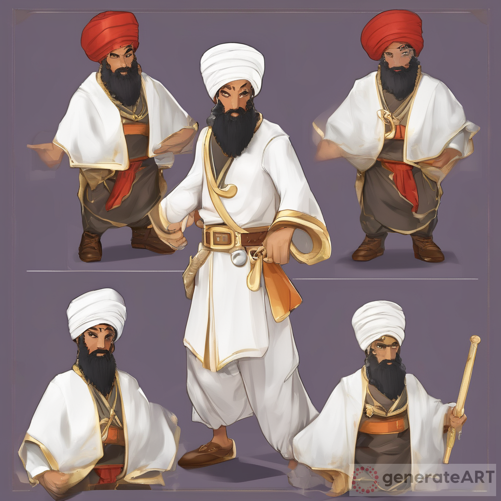 Our character's name is Justice. He wears a turban and a Hakim wig. Our character's color is white