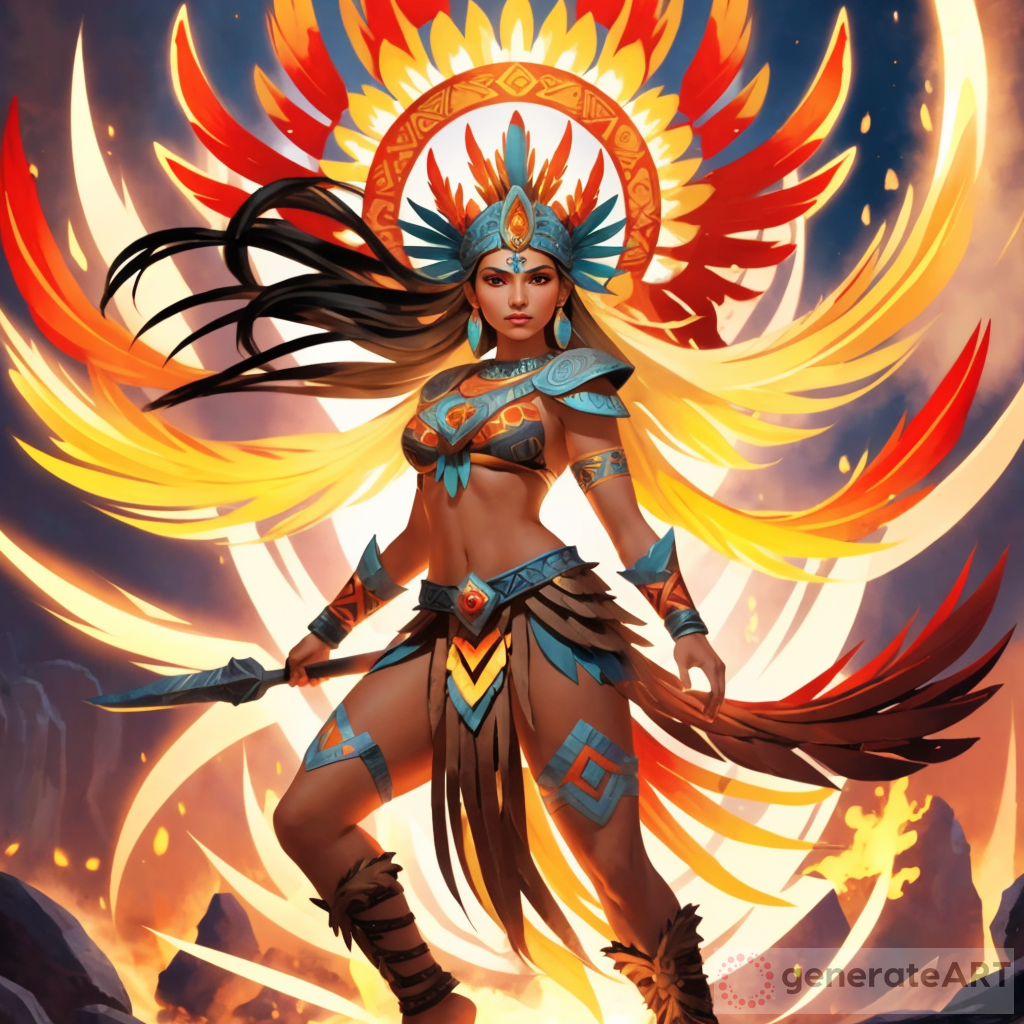 Aztec Mayan Warrior Fire Goddess