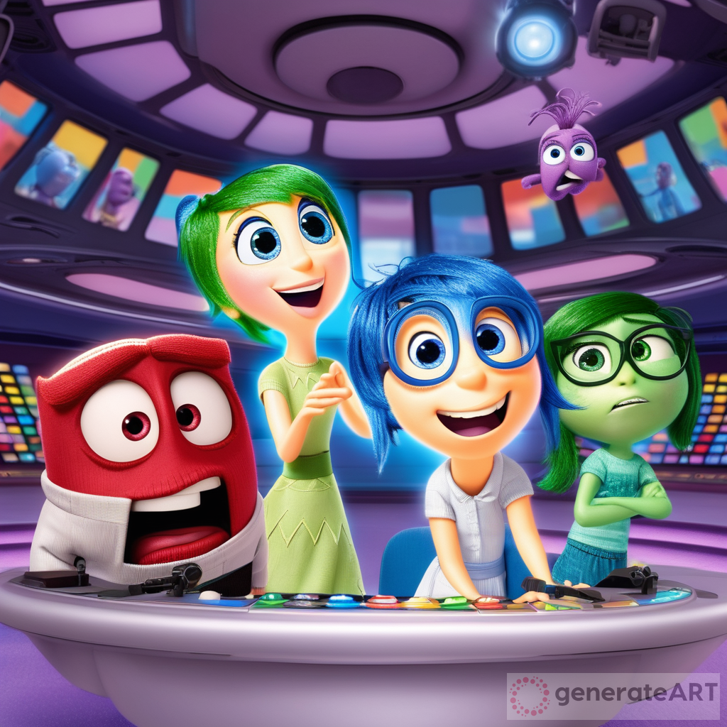 Inside out characters and Jesus on the controls