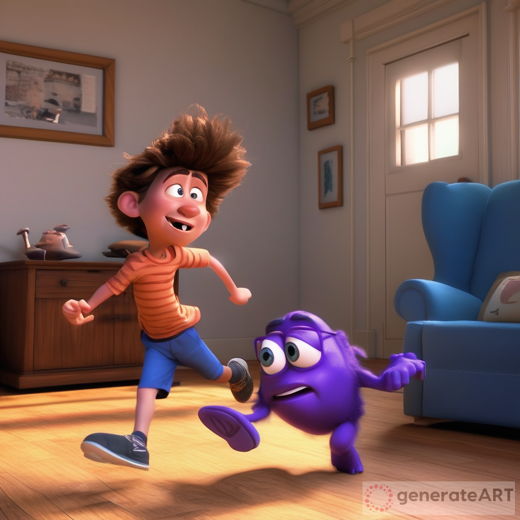 Enchanting 3D Pixar Art: Characters Running Late