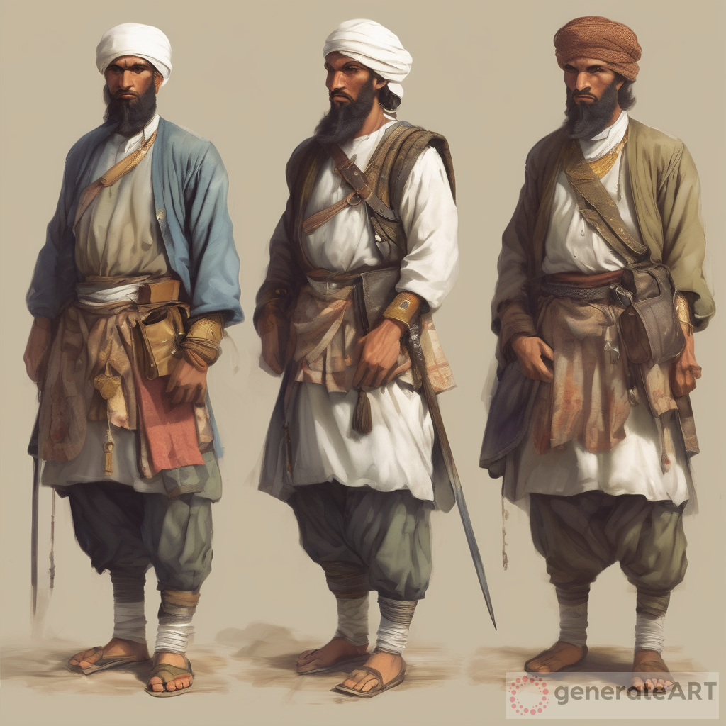 A muslim warrior old clothes with the name montacer billah