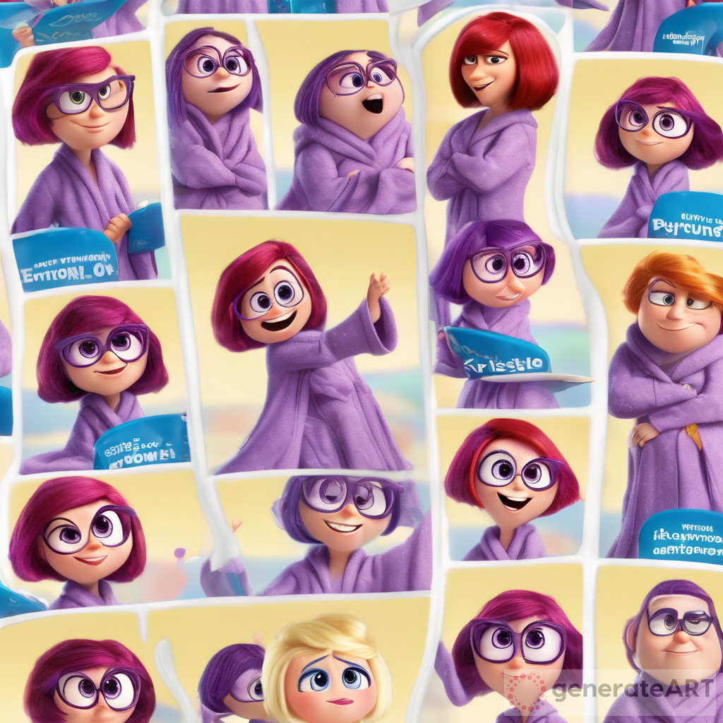 Disney Pixar inside out emotion character: Confidence boost and empowerment women wearing a bath robe