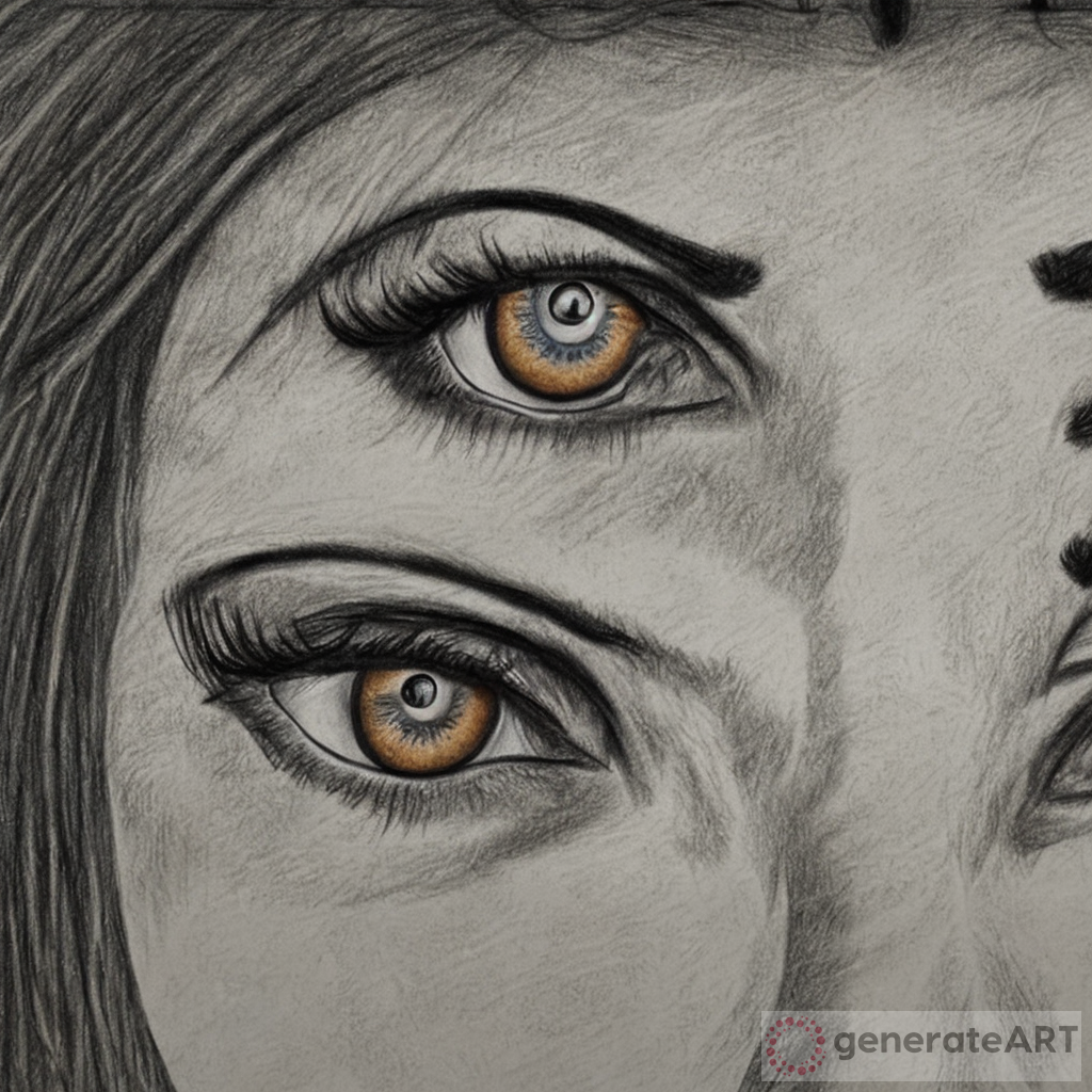 drawing of a woman,s eyes showing desperation Surreal Skin