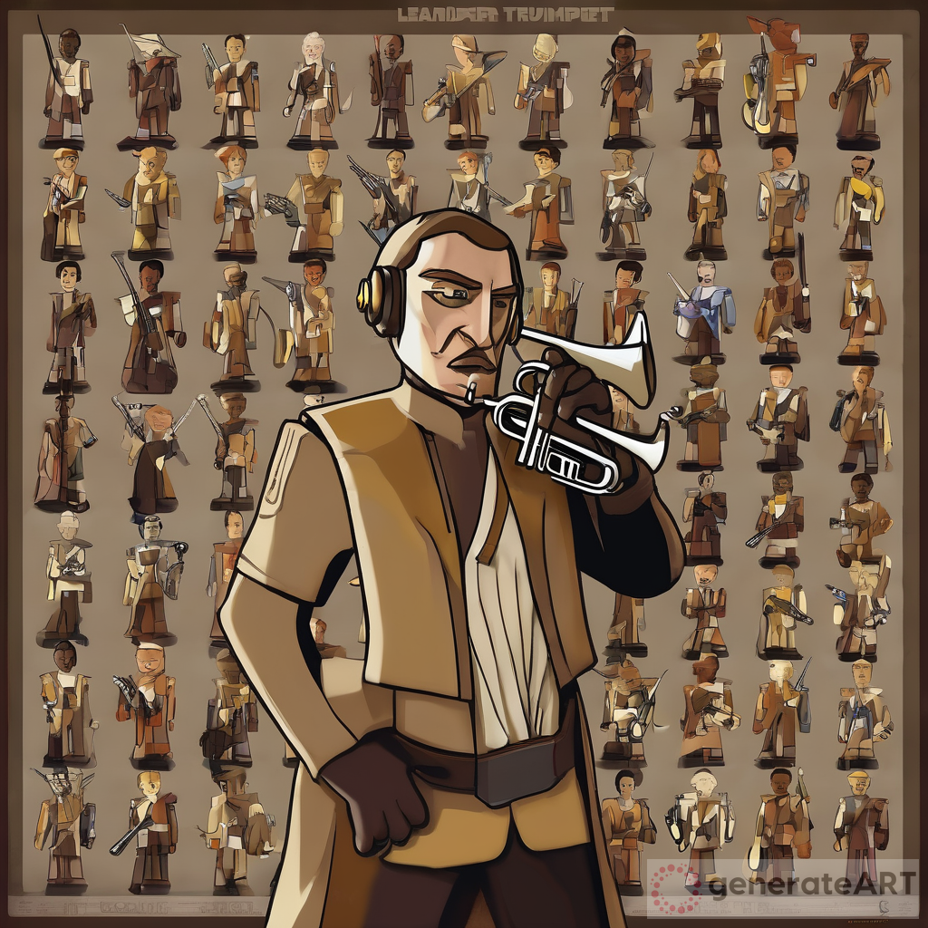 Leander trumpet poster themed clone wars with 18 characters