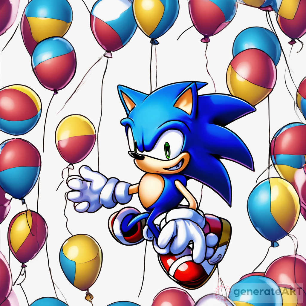 Sonic holding balloons