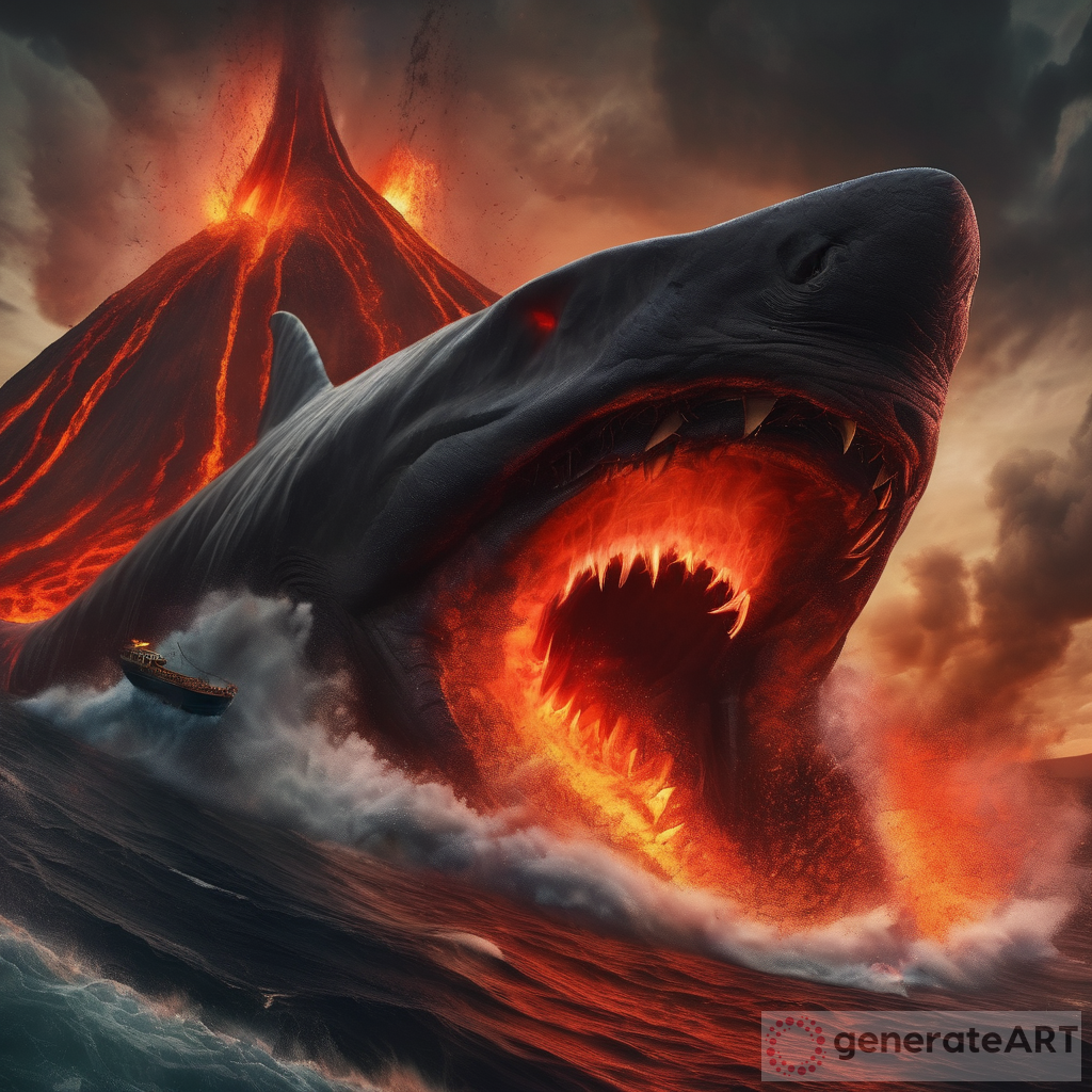 lava tornado with a megalodon in it
