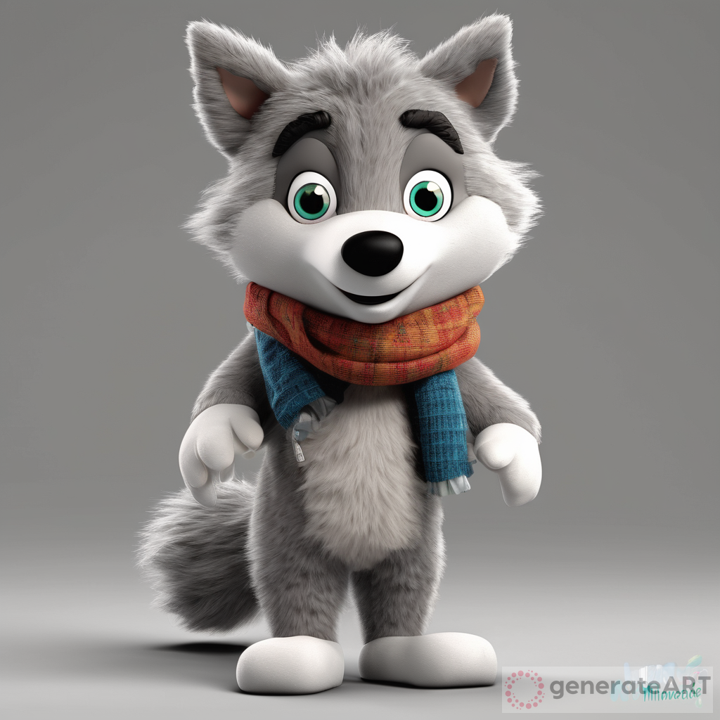 Victor the Wolf is a character with a classic 90s animated children’s show look. He has a friendly, anthropomorphic appearance with large, expressive eyes and a wide, welcoming smile. His fur is a soft, warm gray with white accents, and he wears a colorful scarf. In moments of innocence, he appears gentle and approachable.For the analog horror style, his eyes take on a subtly unsettling glow, and his smile becomes a bit too wide, hinting at his darker nature. The background darkens, with the forest taking on a more menacing and eerie tone. The once-bright colors become muted and shadowy, adding an ominous feel to his character