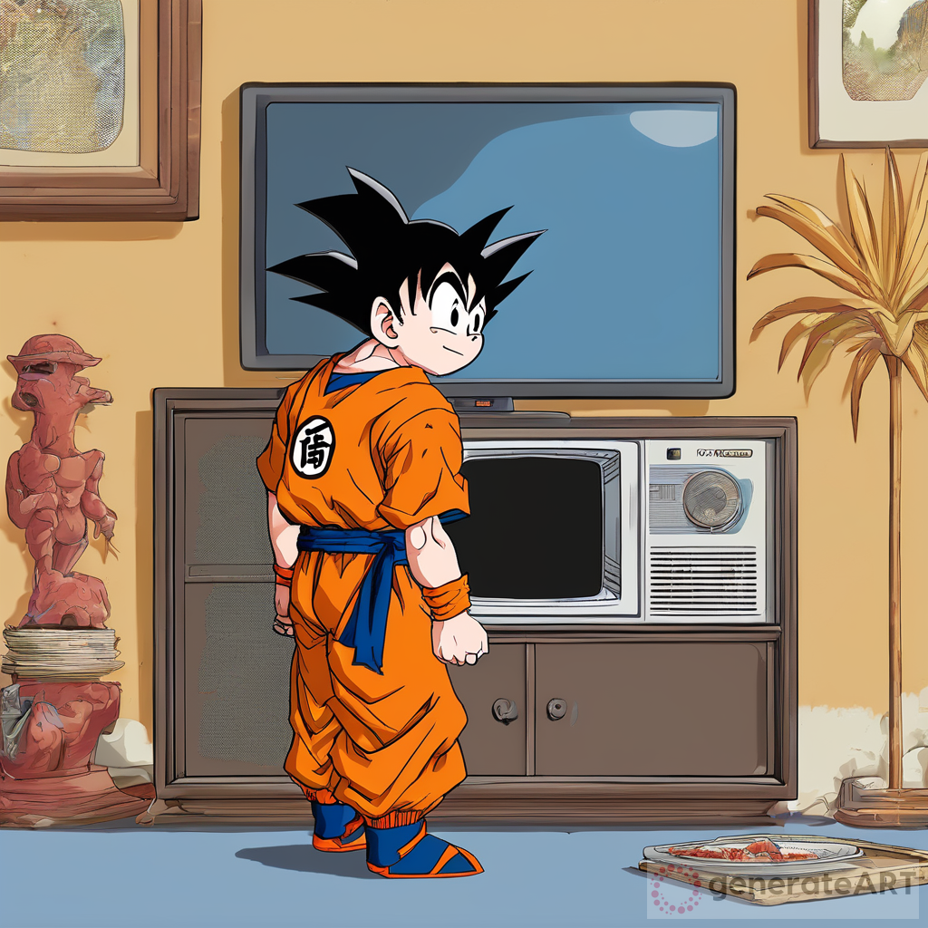 Goku Watching TV: A Warrior’s Inspiration | GenerateArt