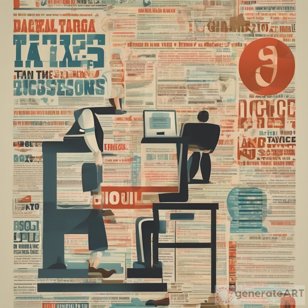 Create a poster that has a theme “taxes are biased in businesses”. It should reflect how taxes affect businesses and vice versa. No words should be seen in the poster. It should include large photos, like a collage type. It should be unique and creative. Not pixilated