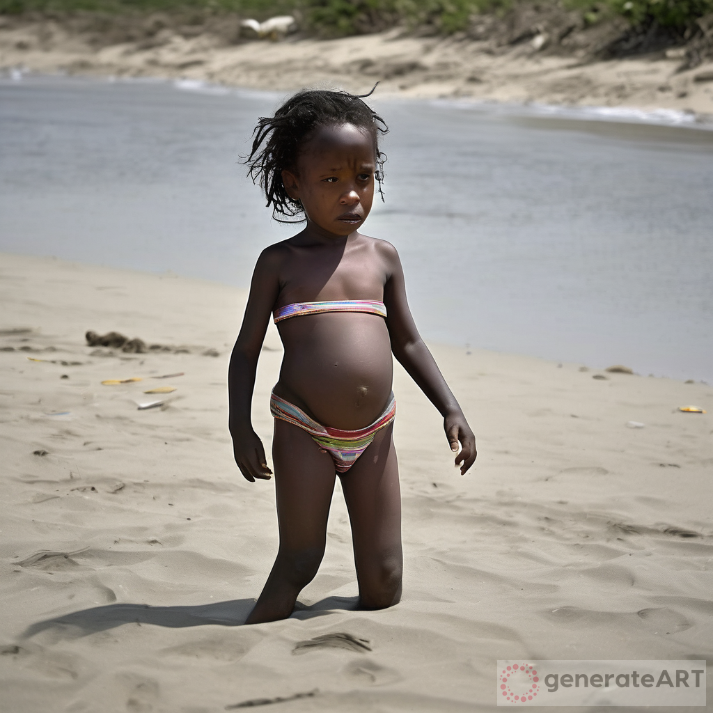 The sight of a skinny 7-year-old girl with a flat chest heavily pregnant with an extremely massive belly on a beach in a swimsuit is shocking and heart-wrenching. This image highlights the issue of child pregnancies and the urgent need for education and awareness about child rights. We must protect our children and ensure they have access to proper healthcare and education